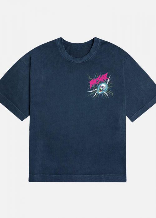 Bizarre Skull Neon Lightning Graphic T-Shirt