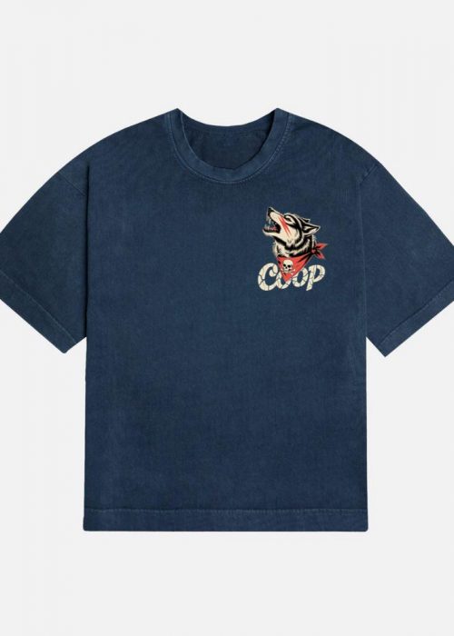 Coop Wolf Howling Retro Style Design T-Shirt