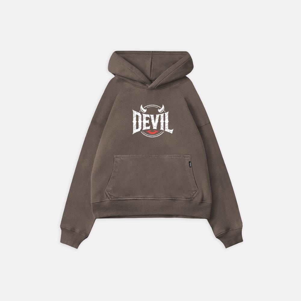 Devil Horns Typography Graphic Hoodie - Image 2