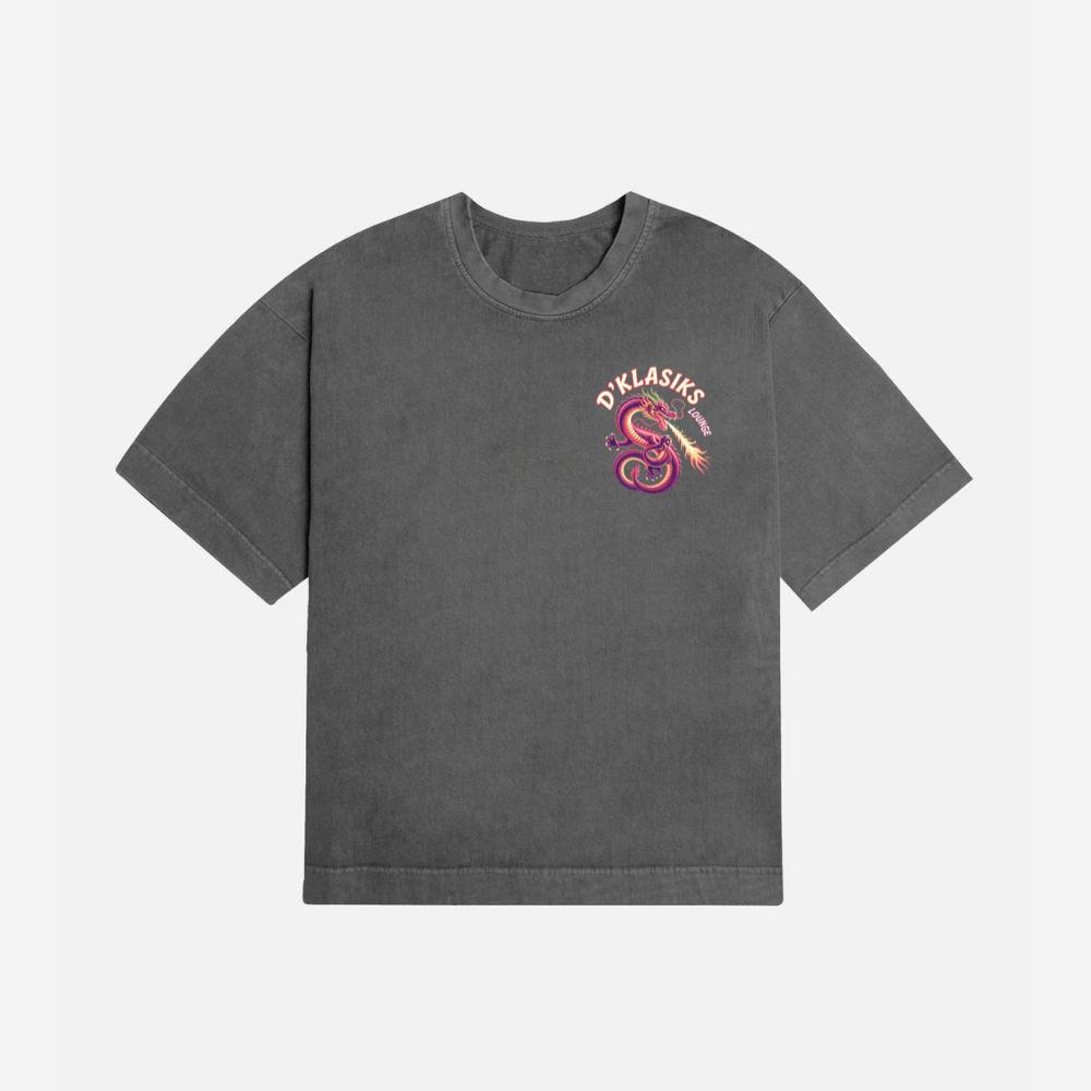 Dklasiks Lounge Dragon Retro Style Design T-Shirt - Image 2
