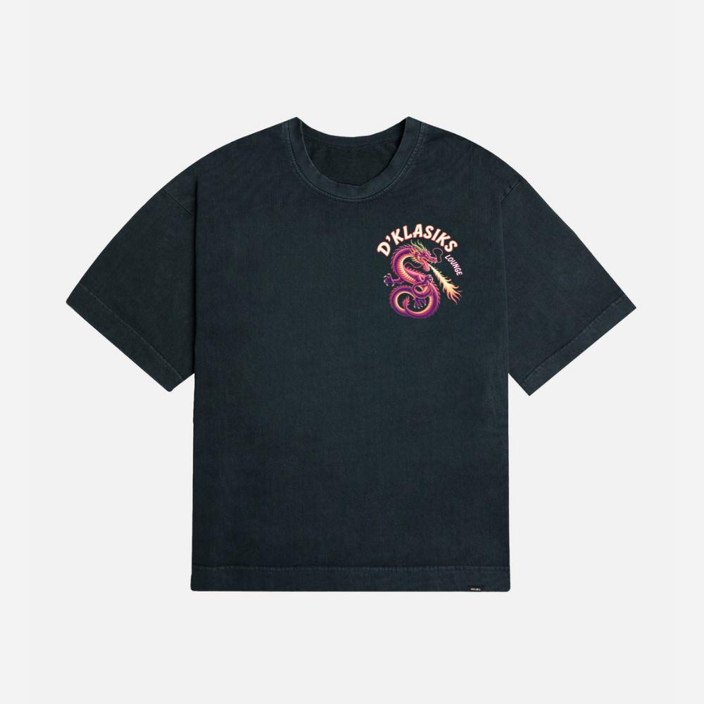 Dklasiks Lounge Dragon Retro Style Design T-Shirt - Image 3