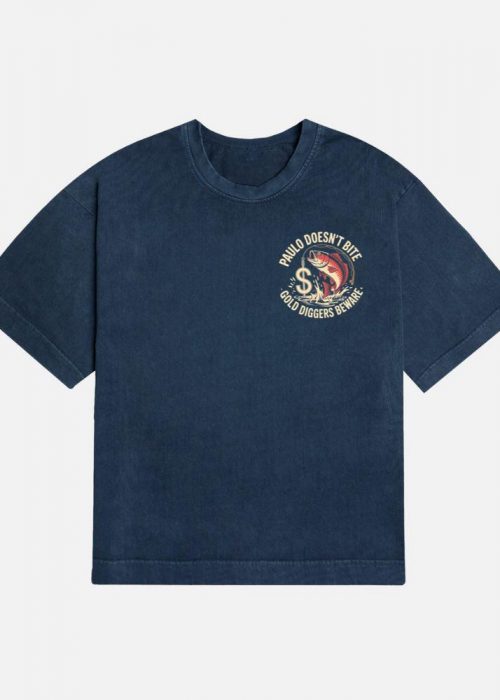 Paulo Doesnt Bite Gold Diggers Beware Funny Fish Design T-Shirt