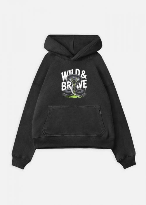 Wild And Brave Snake Illustration Hoodie
